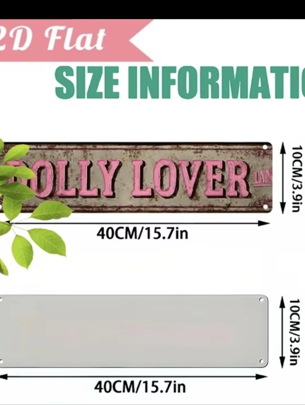 Dolly Lover Faux Vintage 3.9x15.7 Metal Wall Sign New